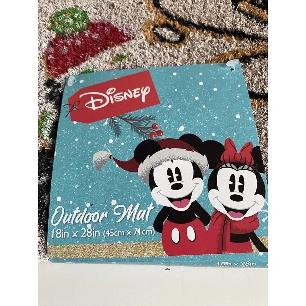 Disney Minnie Mouse And Berlioz On Sleigh Christmas‎ Season Coir Door Mat 18x28”
